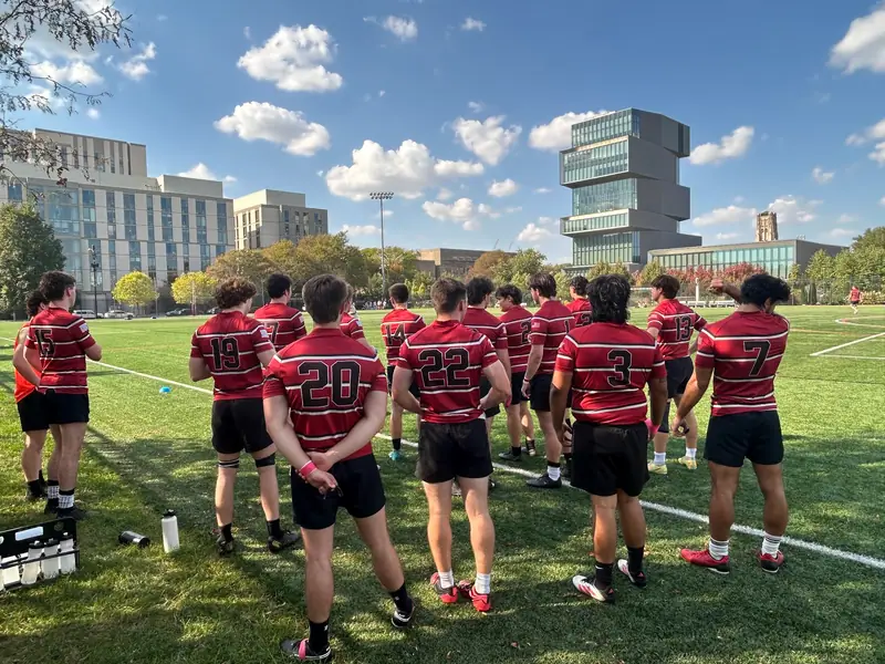 Loyola Rugby lineup from behind